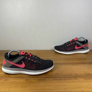 Nike Flex 2016 Run Black Infrared White Womens Running Shoe Sneaker Size 9